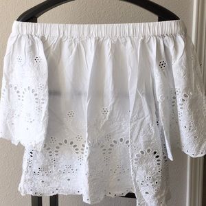 Off shoulder white lacy top